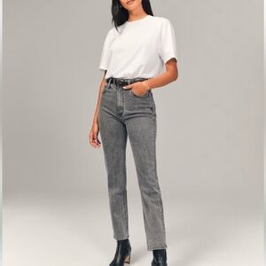 Abercrombie & Fitch Womens The Ankle Straight Ultra High Rise Gray Jean Sz 26 2S